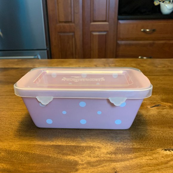 Temptations by Tara Pink Polka Dot Mini Loaf Pan with Plastic Lid - Picture 3 of 9